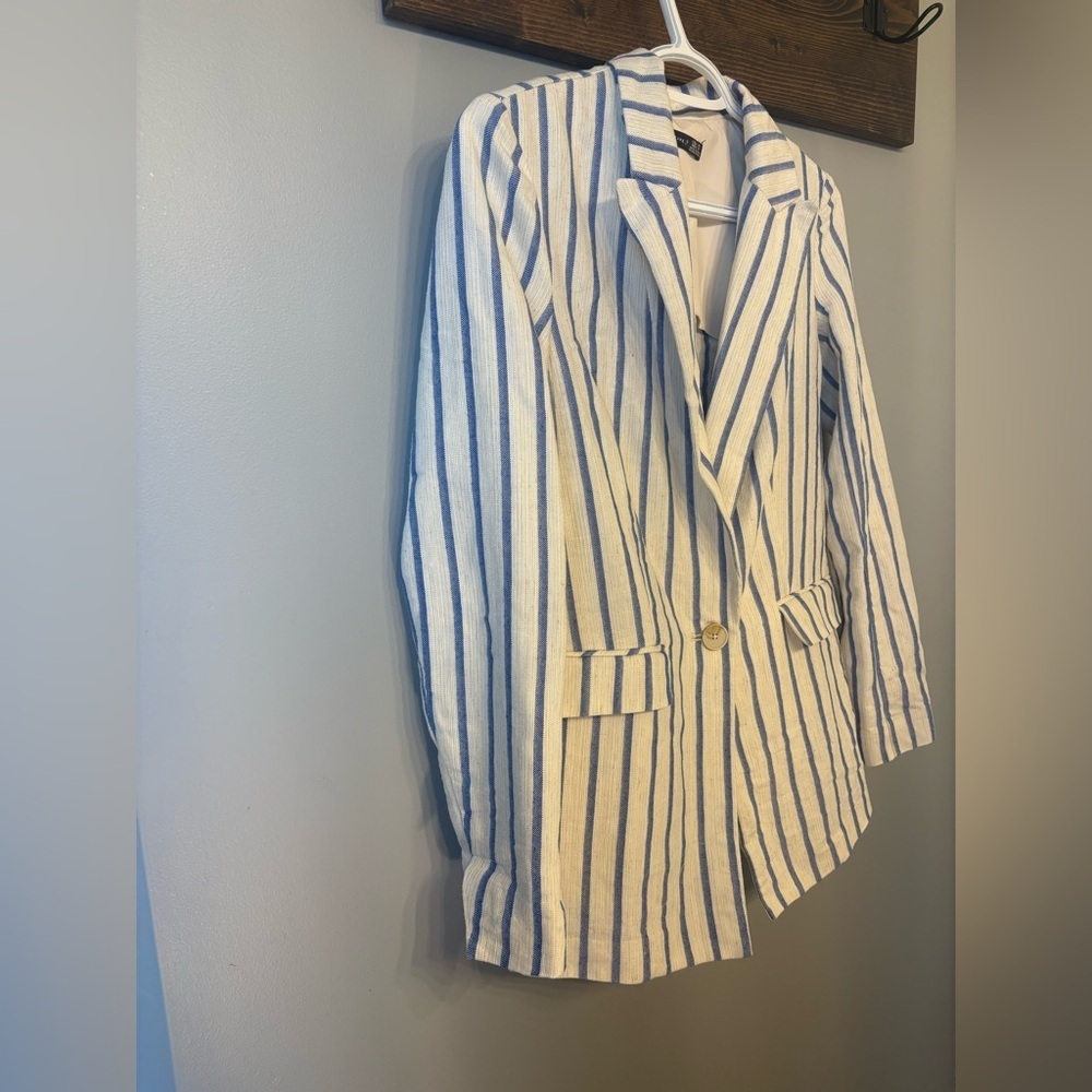 Black Tape Blue and White Striped Blazer size XS - Picture 4 of 8